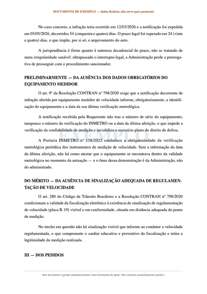 Página 2: fundamentação com a base legal citada
